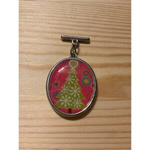 Christmas Tree Double-Sided Pendant Brooch Pin Charm